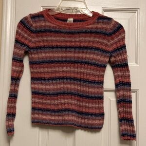 OshKosh B'gosh Girls Striped Sweater - Pink and Blue, size 10